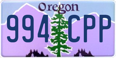 OR license plate 994CPP