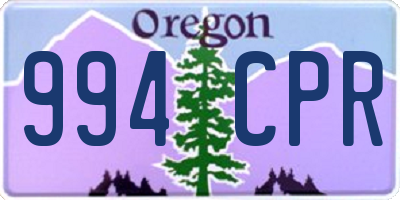 OR license plate 994CPR