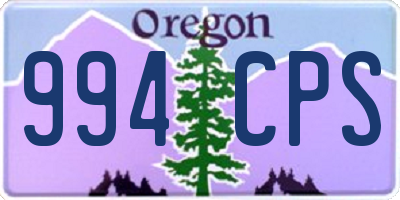 OR license plate 994CPS