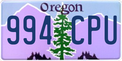 OR license plate 994CPU