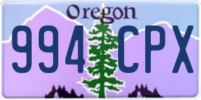 OR license plate 994CPX