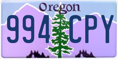 OR license plate 994CPY