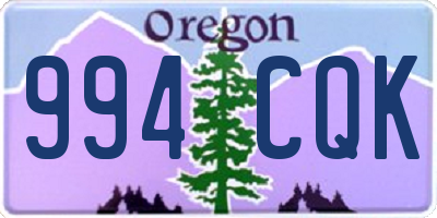 OR license plate 994CQK