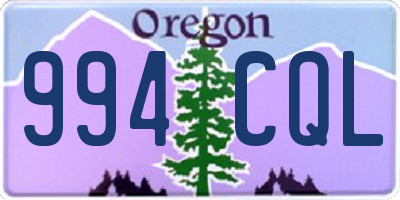 OR license plate 994CQL