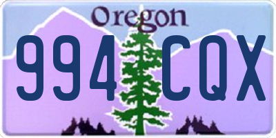 OR license plate 994CQX