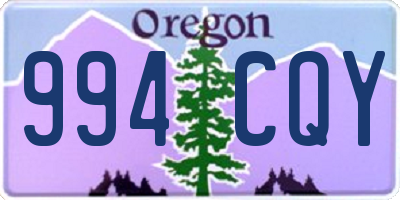 OR license plate 994CQY