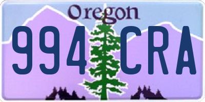 OR license plate 994CRA