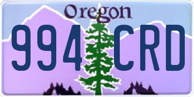 OR license plate 994CRD