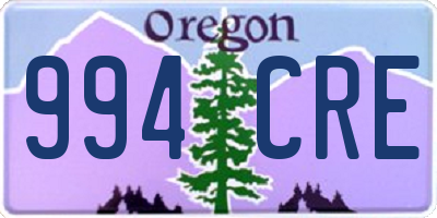 OR license plate 994CRE