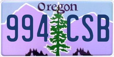 OR license plate 994CSB