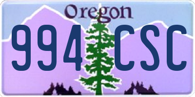 OR license plate 994CSC