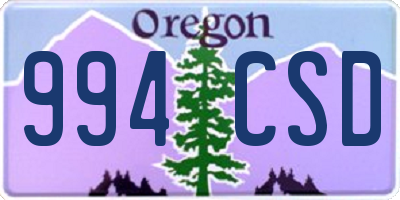 OR license plate 994CSD