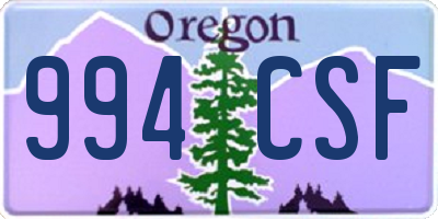 OR license plate 994CSF