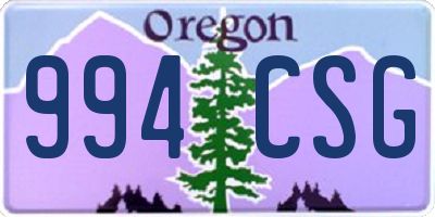 OR license plate 994CSG