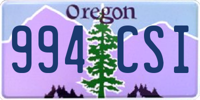 OR license plate 994CSI