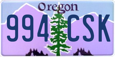 OR license plate 994CSK