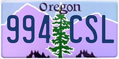 OR license plate 994CSL