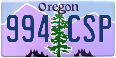 OR license plate 994CSP