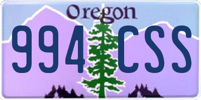 OR license plate 994CSS