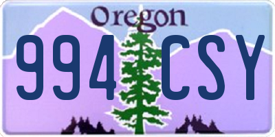OR license plate 994CSY