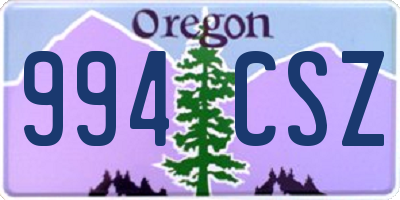 OR license plate 994CSZ