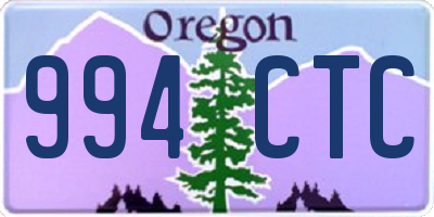 OR license plate 994CTC