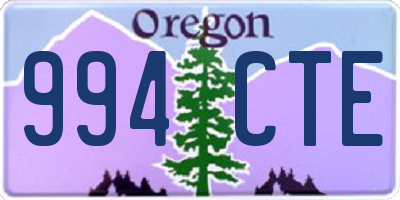 OR license plate 994CTE