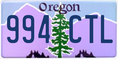 OR license plate 994CTL