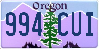 OR license plate 994CUI