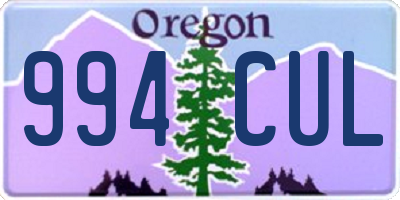 OR license plate 994CUL