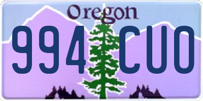 OR license plate 994CUO