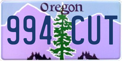 OR license plate 994CUT