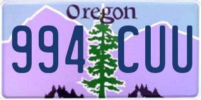 OR license plate 994CUU