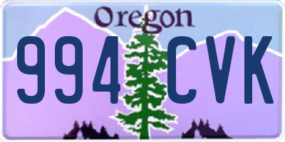OR license plate 994CVK