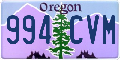 OR license plate 994CVM