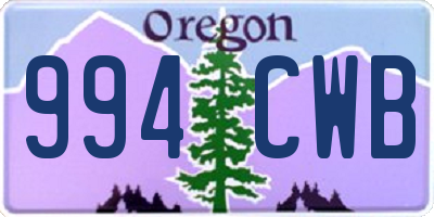 OR license plate 994CWB