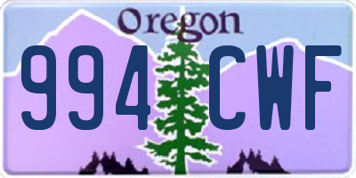 OR license plate 994CWF