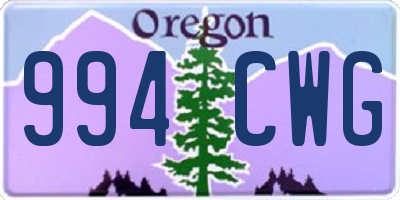 OR license plate 994CWG