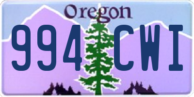 OR license plate 994CWI