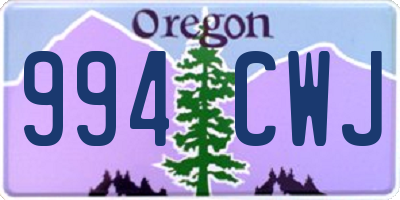 OR license plate 994CWJ