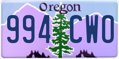 OR license plate 994CWO