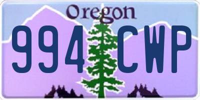 OR license plate 994CWP