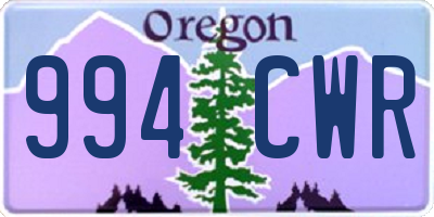 OR license plate 994CWR