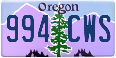 OR license plate 994CWS