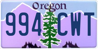 OR license plate 994CWT
