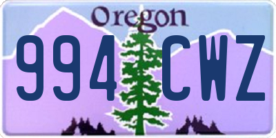 OR license plate 994CWZ