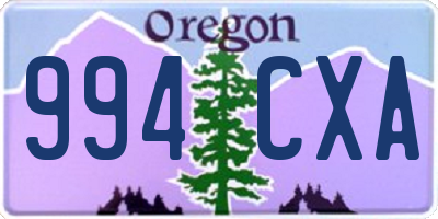 OR license plate 994CXA