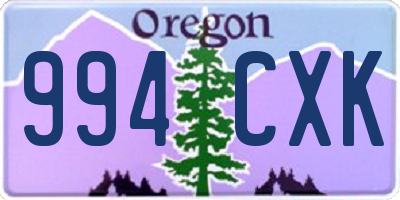 OR license plate 994CXK