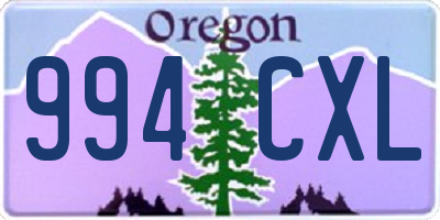 OR license plate 994CXL