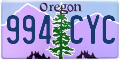 OR license plate 994CYC